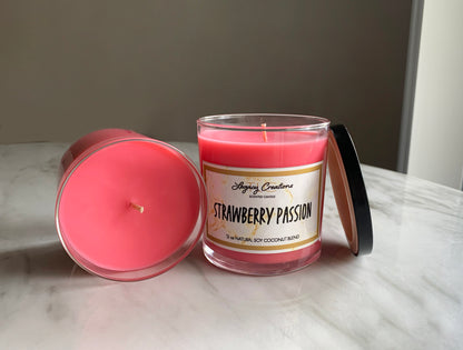 Strawberry Passion Scented 12 oz Candle