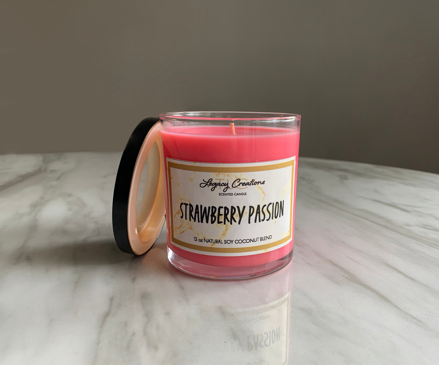 Strawberry Passion Scented 12 oz Candle