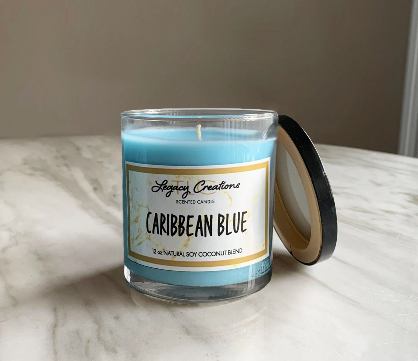 Caribbean Blue Scented 12 oz Candle